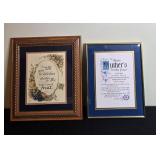 Pair of Framed Christian Prints Including John 15:5 and Martin Luther