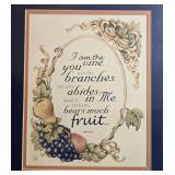 Pair of Framed Christian Prints Including John 15:5 and Martin Luther