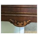 Antique Full Size Wooden Bed Frame with Headboard, Footboard, and Rails