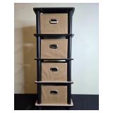 4-Drawer Fabric Storage Organizer with Black Frame