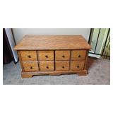 Wooden Storage Chest with Faux Drawer Fronts