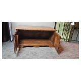 Wooden Storage Chest with Faux Drawer Fronts