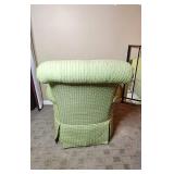 Green Upholstered Armchair with Tufted Backrest