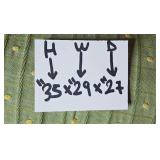 Green Upholstered Armchair with Tufted Backrest