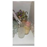 Mixed Lot of Decorative Candles, Glass Stones, and Craft Supplies