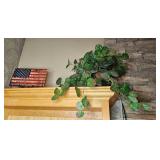 Faux Greenery Plant in Decorative Pot with American Flag Sign
