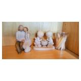 Large Decorative Vase Collection, Candlesticks, Table, Candles, and Figurines Assortment Inc Precious Moments