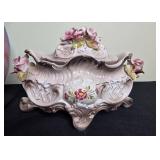 Collection of Decorative Porcelain and Art Glass Pieces Including Hand-Painted Plate Signed Capodimonte