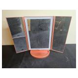Tri-Fold Vanity Mirror with 2X and 3X Magnification