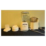 Osterizer 16 Speed Blender and Sunbeam Oskar Food Processor with Parts