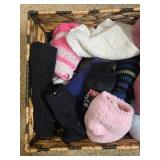 Basket of Assorted Adult and Children Socks
