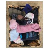 Basket of Assorted Adult and Children Socks