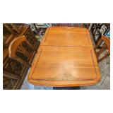 Wood Dining Table with 5 Matching Chairs and Decorative Inlay