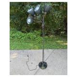 Multi-Head Black Floor Lamp with Adjustable Shades, 64 Inches Tall