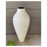 Tall Mosaic Shell Vase and Small Faux Succulent Decor Set