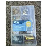 Assorted Hand Tools and Picture Hanging Kit with Basket