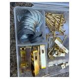 Assorted Hand Tools and Picture Hanging Kit with Basket
