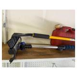 Lot of Snow Brushes with Ice Scrapers and 1 Red Gas Can
