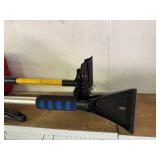 Lot of Snow Brushes with Ice Scrapers and 1 Red Gas Can