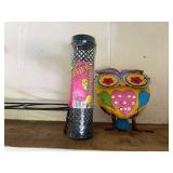 Garden Accessory Set with Watering Can, Vase, Bird Feeder, Stand, and Owl Decor