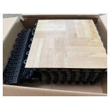 Box of Interlocking Wood-Look Floor Tiles by Greatmats