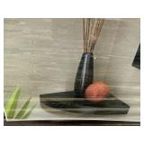 Home Decor Collection: Bracketless Corner Shelf, Planters, Table Lamp, and 5-Arm Candelabra (retailed for $80)