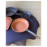Collection of Pots, Pans, Baking Tray, and Assorted Cookware with Lids