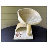Cat Tree with Plush Bed, Scratching Post, and Paw Print Base