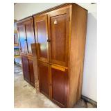 Pair of Tall Wooden Storage Cabinets with Adjustable Shelves