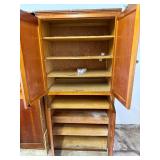 Pair of Tall Wooden Storage Cabinets with Adjustable Shelves