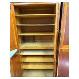 Pair of Tall Wooden Storage Cabinets with Adjustable Shelves