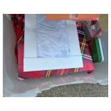 Large Collection of Holiday Gift Bags, Ribbons, and Christmas Accessories in Tote