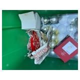 Holiday Decor Bin with Christmas and Fall Decorations