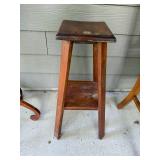Set of 3 Vintage Wooden Furniture Pieces: Chair, Stool, and Pedestal Table