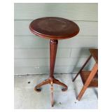 Set of 3 Vintage Wooden Furniture Pieces: Chair, Stool, and Pedestal Table
