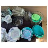 Collection of Food Storage Containers with Lids Assorted Shapes and Sizes