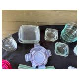 Collection of Food Storage Containers with Lids Assorted Shapes and Sizes