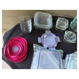 Collection of Food Storage Containers with Lids Assorted Shapes and Sizes