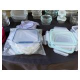Collection of Food Storage Containers with Lids Assorted Shapes and Sizes