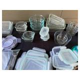 Collection of Food Storage Containers with Lids Assorted Shapes and Sizes