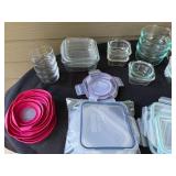 Collection of Food Storage Containers with Lids Assorted Shapes and Sizes