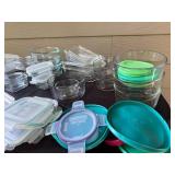 Collection of Food Storage Containers with Lids Assorted Shapes and Sizes