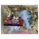 Assorted Christmas Decor and Nativity Set Collection in Storage Tote