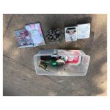 Holiday Decor Lot with Tins, Serving Trays, Gift Tags, and Tabletop Arrangements