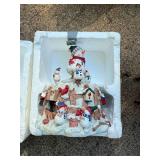 Holiday Decor Lot with Tins, Serving Trays, Gift Tags, and Tabletop Arrangements