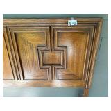 Vintage Wooden Headboard with Geometric Design 46x60 Inches