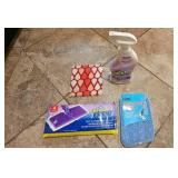 Collection of Household Cleaning Supplies and Cloths - quantities unknown