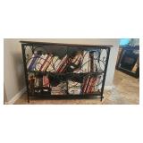 Metal and Wood Bookcase with Scrollwork and Shelves, 32x44x14 Inches - books not included