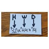 Metal and Wood Bookcase with Scrollwork and Shelves, 32x44x14 Inches - books not included