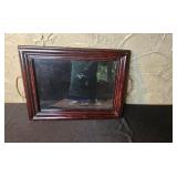 Mixed Lot of Decorative Trinkets, Stained Glass Ornaments, and Wooden Tray